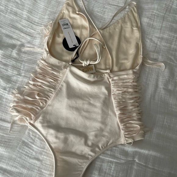 🎁NWT Free People x Amuse society one piece fringe swimsuit - Picture 8 of 13